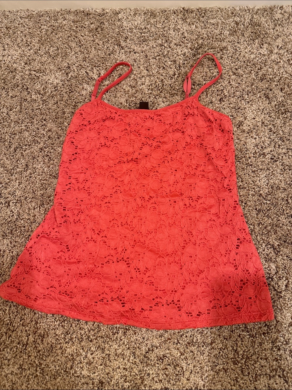 Style & Co. Red Lace Camisole with Spaghetti Straps